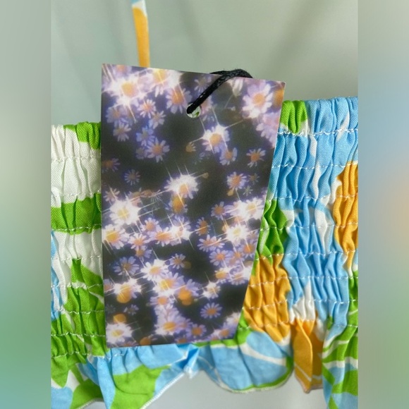 CIDER FUN FLORAL CROPPED SHIRRED HALTER TOP NWT Size XL SKU0451 - Picture 6 of 8